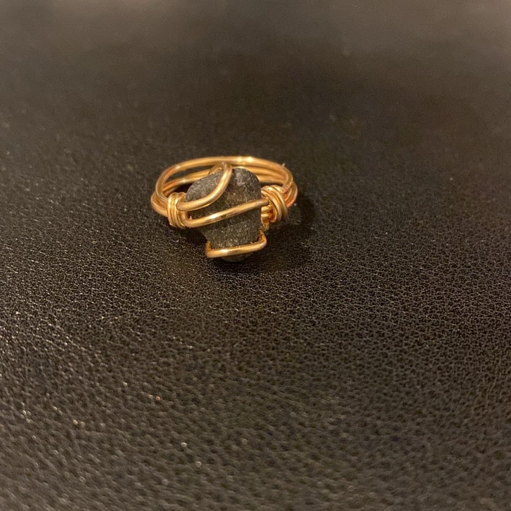 Wire-Wrapped Chalcedony (?) Ring - image 3